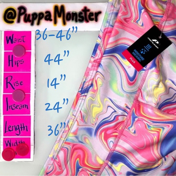New Pro Player Marble Swirl Leggings 2X Pockets - Picture 5 of 5